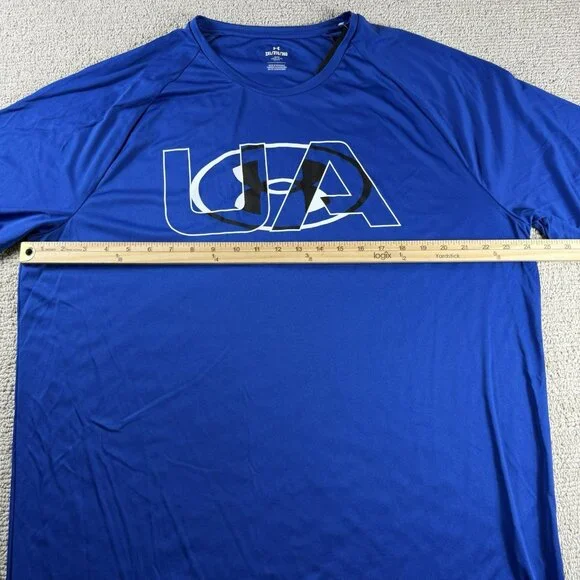 Under Armour Velocity 2.0 Short Sleeve T-shirt Blue Men’s Size XXL - Picture 5 of 7